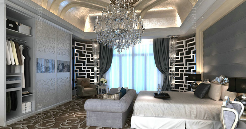 英伦白衣柜效果图 新古典卧室装修