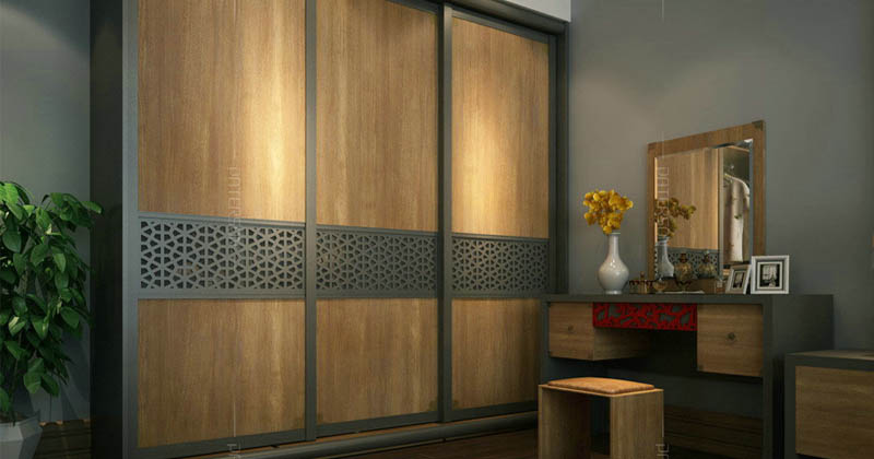 豪华个性复式楼 新古典推拉门衣柜效果图