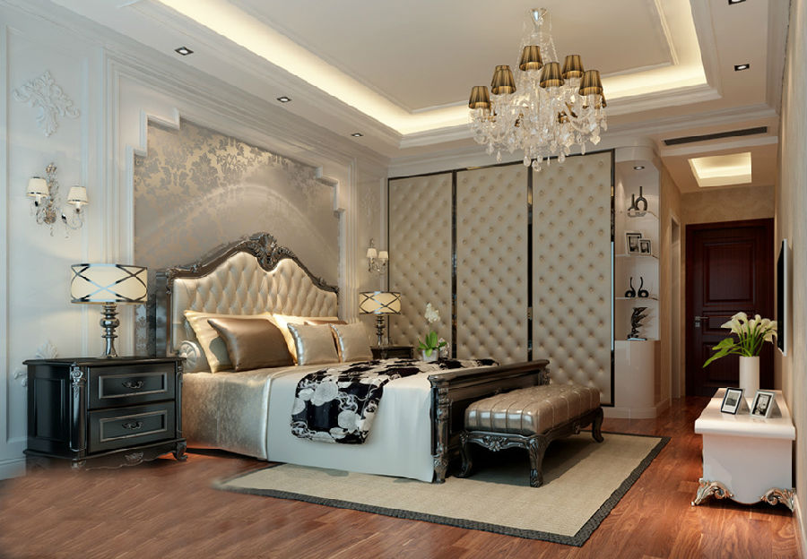 简欧风格软包门衣柜效果图 精致大气装修