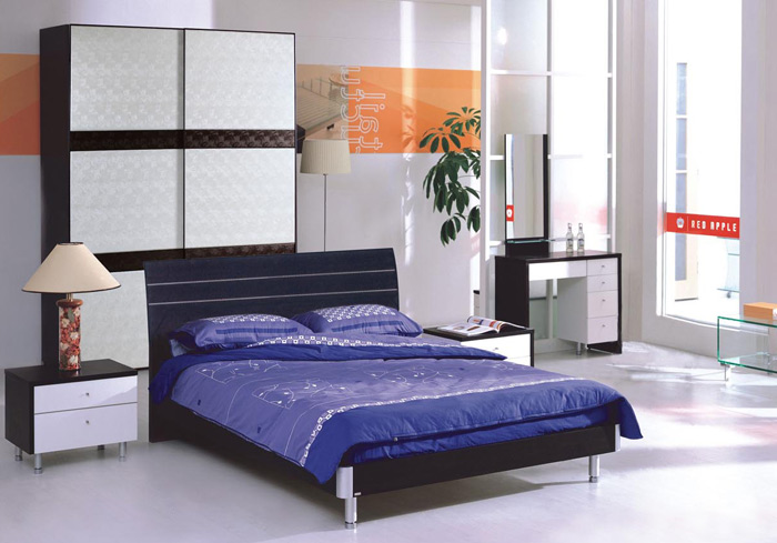 纯净清新设计 黑白经典推拉门衣柜效果图