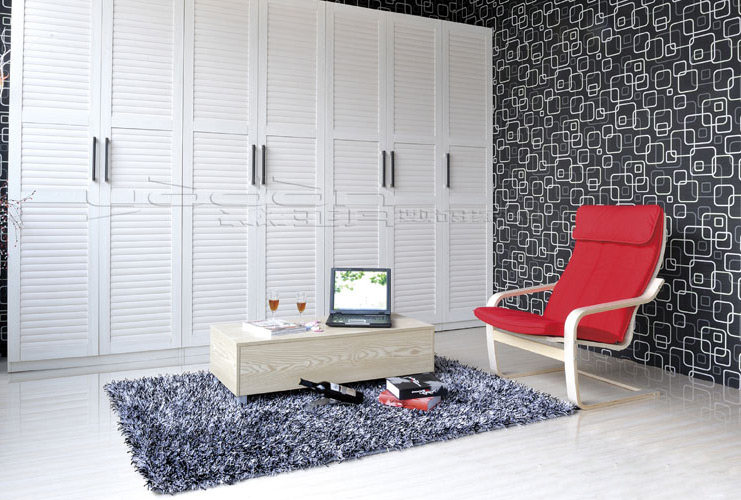 打造休闲随意空间 现代小百叶整体衣柜图片